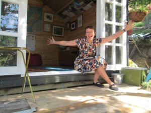 Alex the Cartoonists log cabin office in Christchurch NZ
