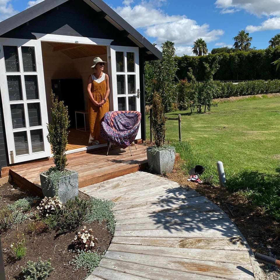 home office at bach in Matakana nz